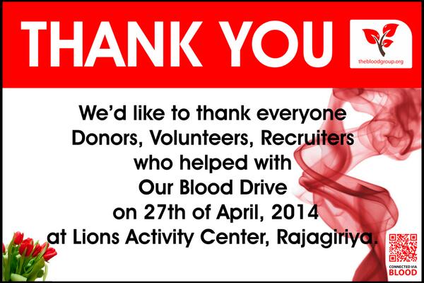 Thank You Very Much............ !!! #TBG #BloodDonation #Blood #Rajagiriya #SL #SaveLives <a href="/thebloodgroup/">The Blood Group</a>
