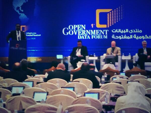 rlacombe's tweet image. The new digital age: connected &amp;amp; empowered citizens! @iBadawi on stage for @UN #OpenDataID Day 2 in Abu Dhabi.