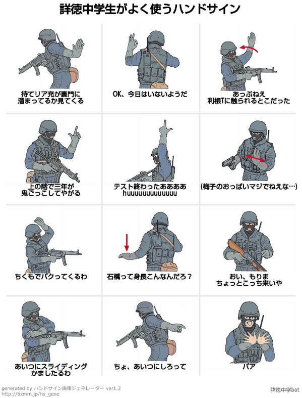 詳徳中学bot 詳徳中学生がよく使うハンドサイン Byハンドサイン画像ジェネレーター Http T Co Ghyxgdrdng 作 Handsign Matome Http T Co Omcb6ztj3m