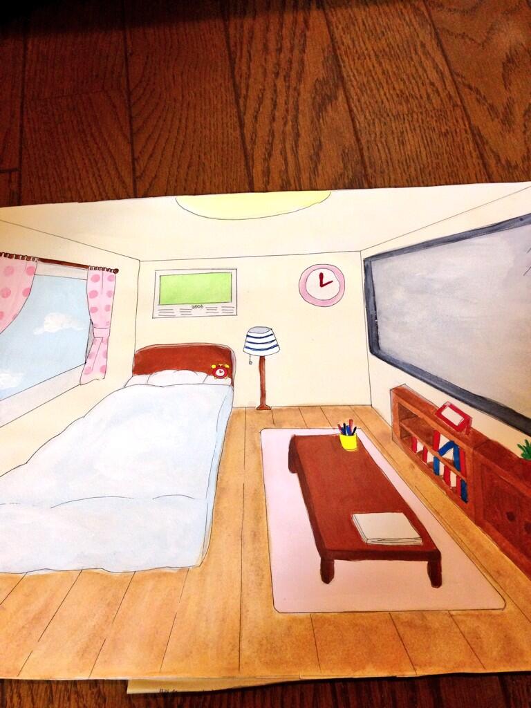 ふらし 中学の時描いた 私の理想の部屋 の絵出てきたww 今のグッズで溢れてる部屋とはえらい違いだww Http T Co K9v6ogaz45