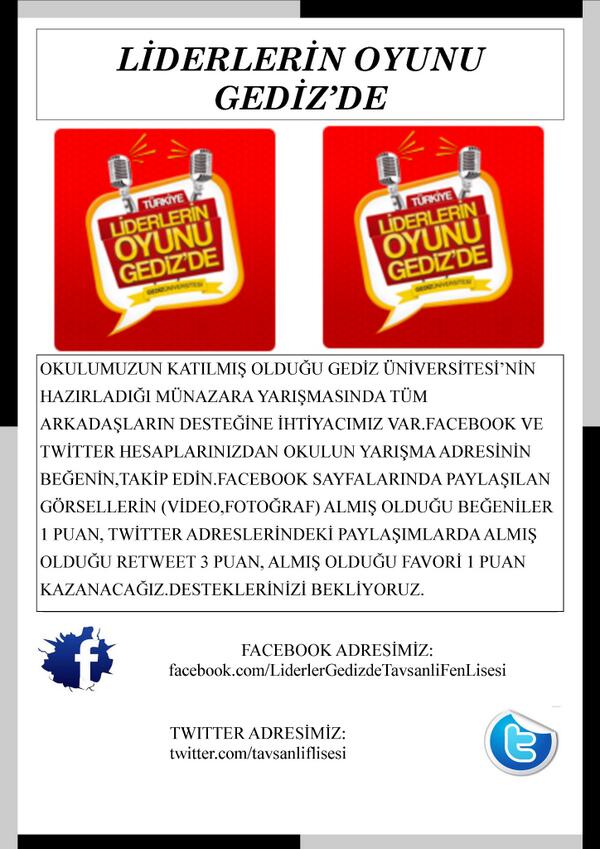 tavsanlifen's tweet photo. Daha çok desteğe ihtiyacımız var.. :)

#liderlergedizde @liderlerinoyunu http://t.co/5aXmhOcx8y