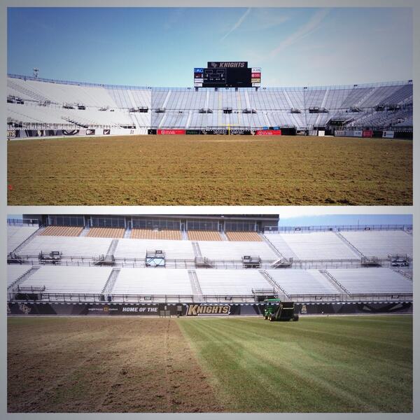 ucfgrounds's tweet image. Wrapped up day 1 of grass rehab in brighthouse yesterday. Today, pulling cores.