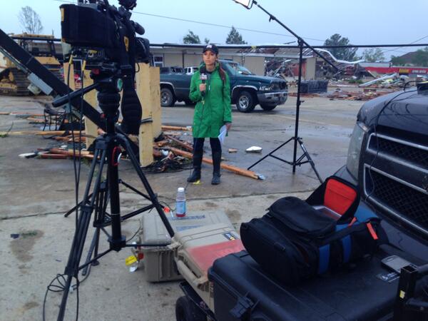 FoxNews's tweet photo. .@FoxMariaMolina live in Tupelo, MS this morning. At least 11 killed as tornadoes pound South. http://t.co/oviuL6P2dE http://t.co/ODlSWVDCi7
