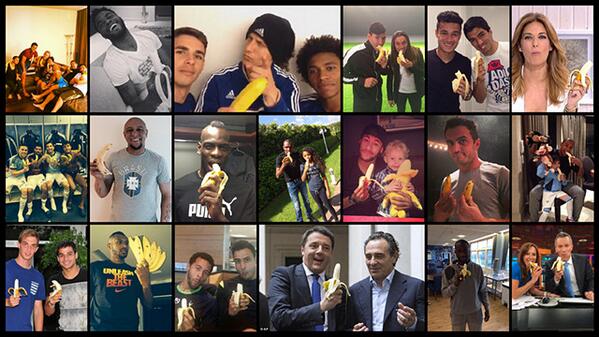 FCBarcelona's tweet photo. Alves unites the world of sport against racism http://t.co/bSS2wUIn4q http://t.co/G0wvoU8z6p