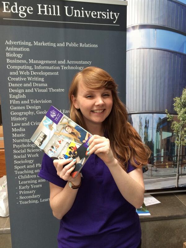 edgehill's tweet photo. Any last minute questions? Pop over and speak with the lovely Hannah at the EHU table. #LancsUCAS #ucasconvention http://t.co/jEFJps9z2c
