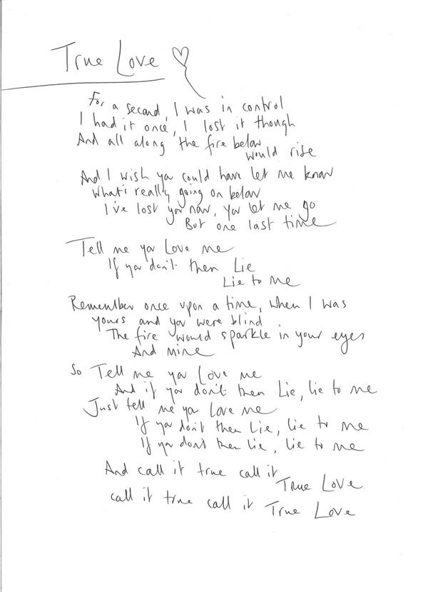 Coldplay - True Love - Lyrics 