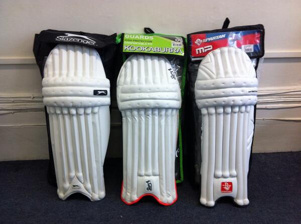 TheCricketerMag's tweet photo. You've got until 6pm to RT + follow @owzatcricket for a chance to win these pads. Winner announced tomorrow morning. http://t.co/j9bX8qrXHo