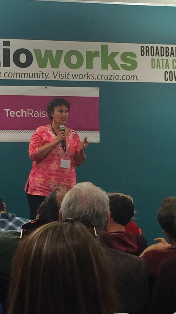 crowd_central's tweet photo. Deborah rocking it @TechRaising! #techraising #SantaCruz #hackathon #letsdothis http://t.co/7dHriXhQ4M