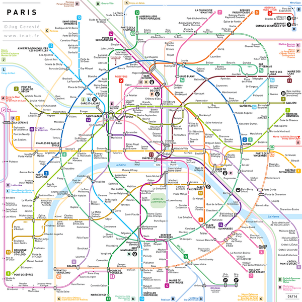 BastienPean's tweet photo. Génial ! Le plan du métro de #Paris entièrement redessiné par l'architecte et designer Jug Cerovic : http://t.co/GrESe7bfKG
