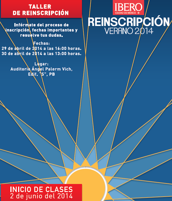 hoy a las 16:00 en el Auditorio Ángel Palerm se llevará a cabo una plática donde se aclaran dudas sobre reinscripción