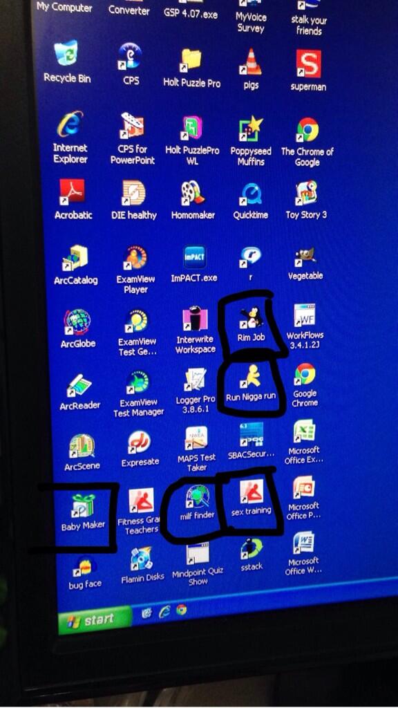 Maggie1348's tweet photo. The shit you find on BSH computers #RunNiggaRun #MilfFinder #RimJob http://t.co/nfHu5fhoLa