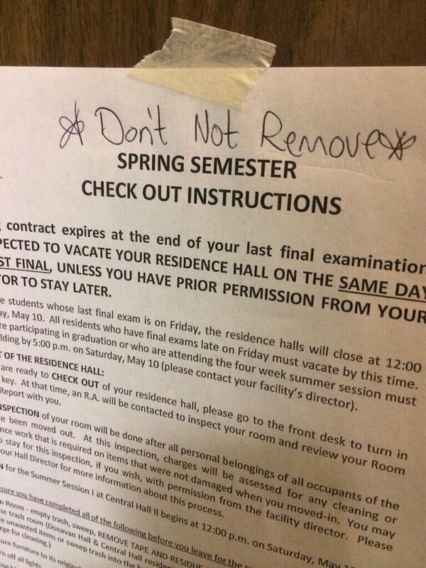 Not_Coach_Cal's tweet photo. This is an actual letter from uk. I promise. "Don't not remove". I never wanna hear another word from uk fans. http://t.co/7eOSlc5Mh9
