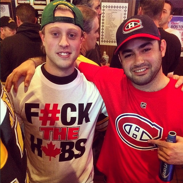 hockeychirpers's tweet image. #Fancontest winner @A_garf! The T-shirt says it all! #Bruins #Habs #Boston #BruinsVsHabs