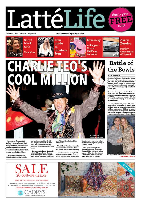 <a href="/Lattelifesydney/">LattéLife</a> is out,  we're so loving Charlie Teo on the front cover. Grab a copy and a cuppa in DB today