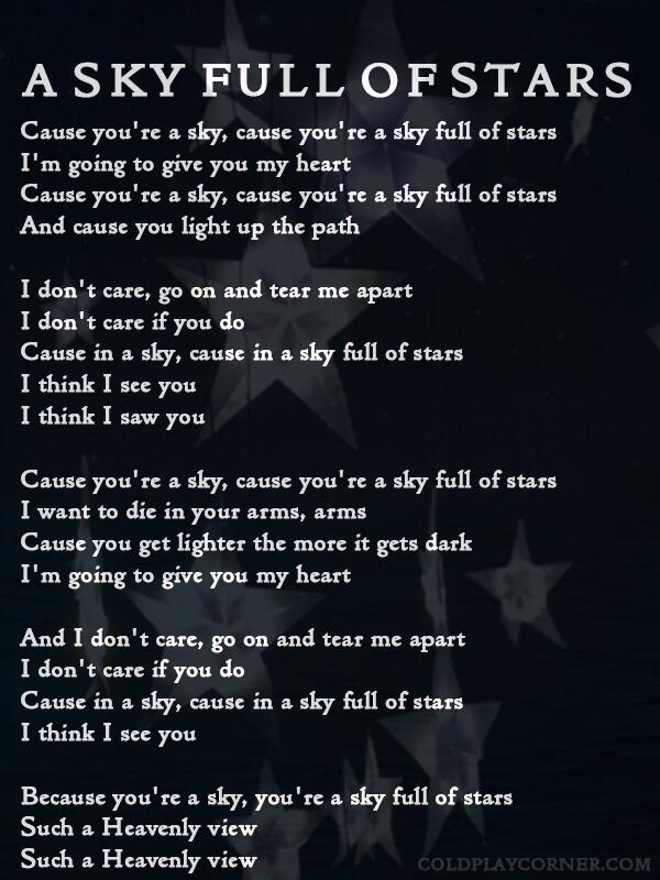 Coldplay - A Sky Full Of Stars (Lyrics) 