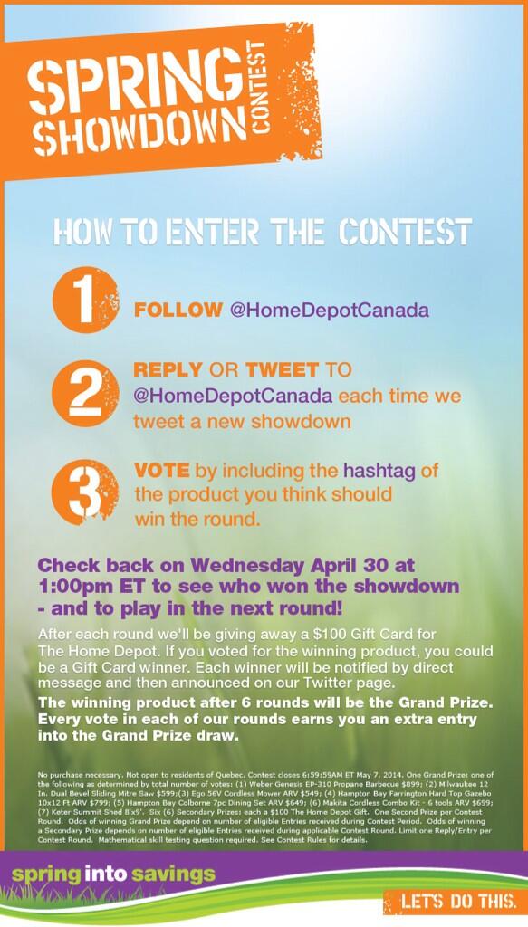 HomeDepotCanada's tweet photo. BBQ or Saw? Follow + vote #SpringShowdownBBQ or #SpringShowdownSAW for a chance to win! http://t.co/lkYflEiCr8 http://t.co/fwovQrJWq2
