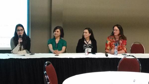 Perimeter's tweet photo. Four exceptional women who champion science at #STAN2014. @CaraSantaMaria @DrBondar @genegeek @sciencegoddess http://t.co/yaLqNoUT3X