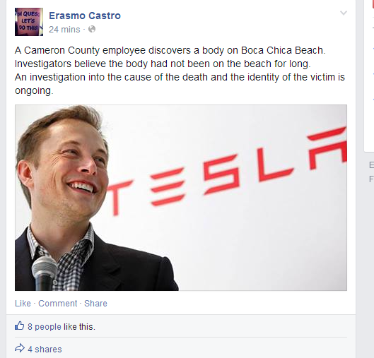 AFarias1's tweet photo. @elonmusk Just thought you should know... http://t.co/PFO1WiDkZ5