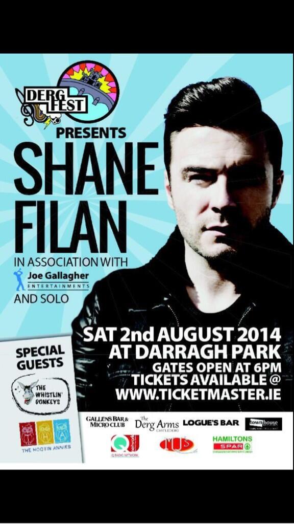 ShaneFilan's tweet photo. I'm so excited to announce my first headline outdoor festival in Northern Ireland. 2nd August in Castlederg. http://t.co/HqSDuPGTgs