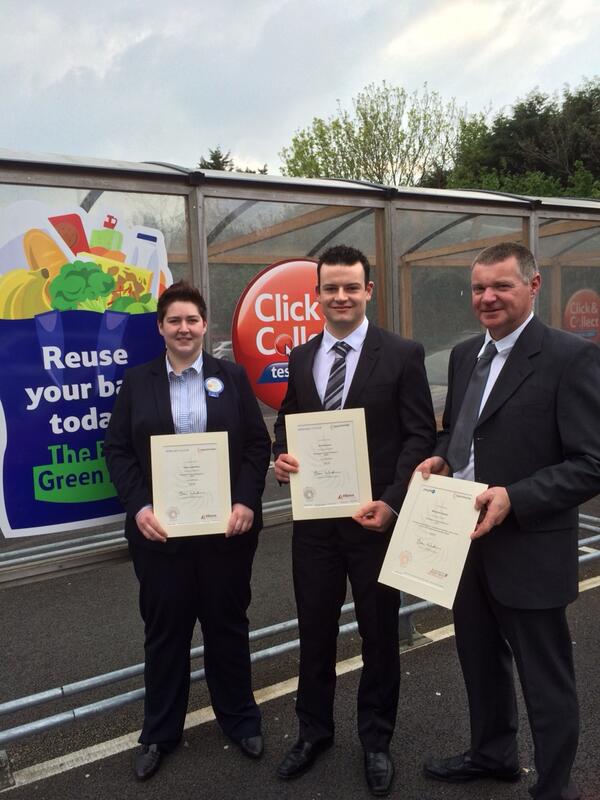 Very proud of Donna, Mark and Ben who received their NVQ in Retail today. Well done.