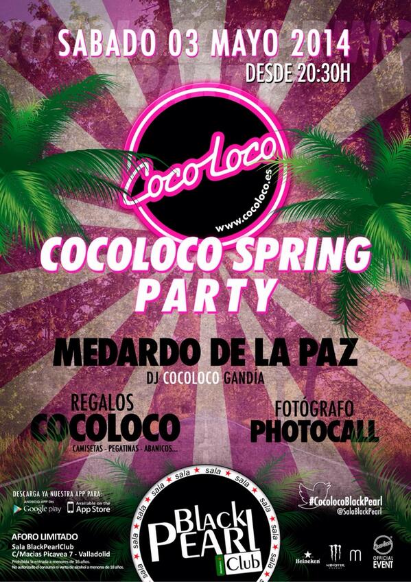 Este S A B A D O.

#CocolocoBlackPearl desde las 20:30h.

Intro anticipada 3€ | camiseta oficial 5€.