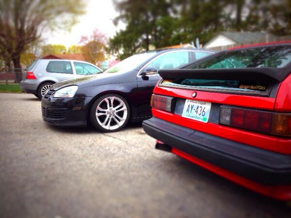 Brother and I working on our cars today. View of our driveway... #VW4Life #LowLife