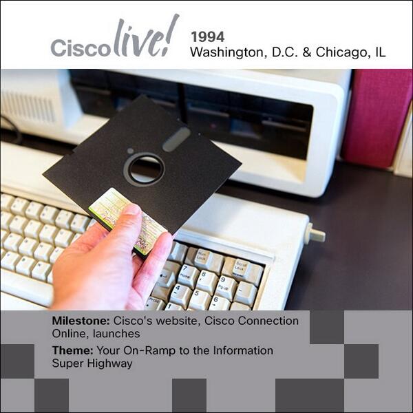 Cisco's tweet photo. 1994 saw the launch of Cisco's website and the 5th year of The Networkers Conference. 20 days to CiscoLive! #CLUS14 http://t.co/krcmC8tUT7