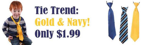KayBoutique's tweet photo. Tie Trend: Gold and Navy Neck Ties only $1.99! http://t.co/jgEp5KKy2x