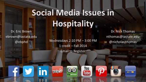 EBPhD's tweet photo. Have an interest in social media? Need 1 credit in Fall 2014? #SpaceisLimited #AESHM287 #AESHM211x Check it out: http://t.co/Kf6sWKmRNl