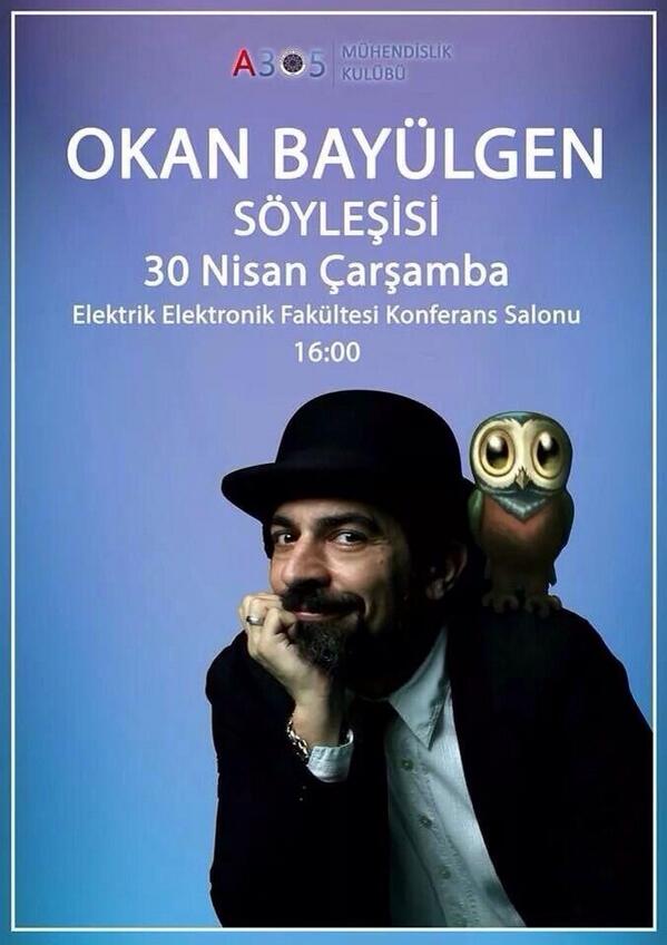 Okan Bayülgen bugün saat 16:00'da  Yıldız Teknik Üniversitesi'nde! 

<a href="/okanbayulgen/">okan bayulgen</a> .