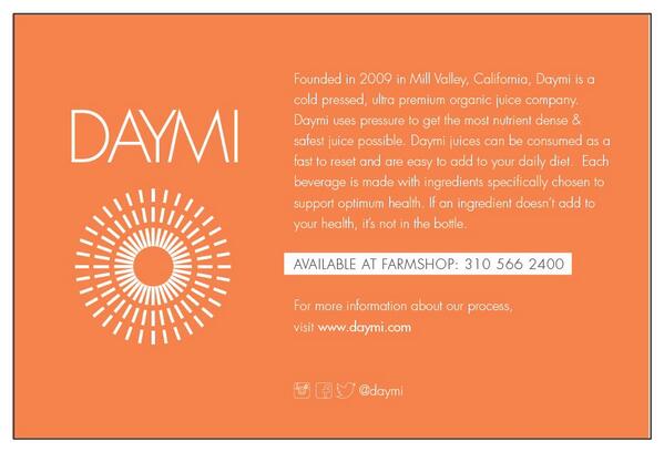 daymi's tweet photo. Beyond thrilled to be at @FarmshopLA this weekend for a juice demo.  Come by for a sample of #coldpressedjuice! http://t.co/FXZCw0fjeD