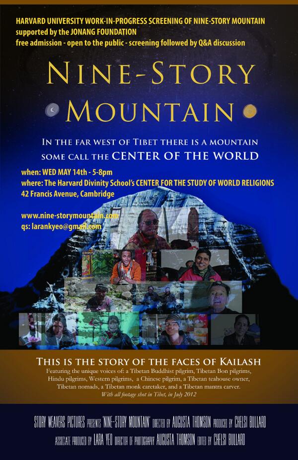 We are happy to support a pre-screening of <a href="/9_storymountain/">Nine-Story Mountain</a> about Mt. #Kailash at Harvard Divinity School - <a href="/HDSNews/">Harvard Divinity</a>