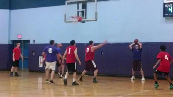 SpringRecBall's tweet photo. Teacher game kicks off with no sign of #BigWayne. Faculty may feel the effects of #anaerobicresporation http://t.co/c06zieySCe