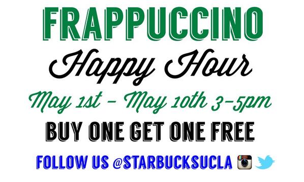 erinwood's tweet photo. May 1st @StarbucksUCLA plans on keeping the record for most Frappuccinos made in LA! Join us for Happy Hour kickoff! http://t.co/UyflR4VOlX