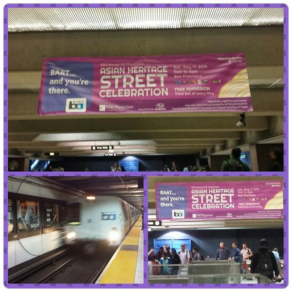 AsianWeekDB's tweet image. Spotted! @HillPhysicians #AHSC banners up @SFBART. Tweet us your sightings. @abanajacobs @aucocenter @eastwestqi
