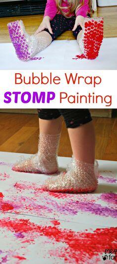 impactteachers's tweet image. Bubble wrap stomp #painting- a wonderful idea for #earlyyearsteaching