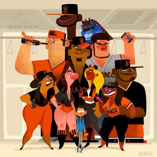 avnergeller's tweet photo. On the #Caltrain and feeling like this #SFGiants #giants #characterdesign #SanFrancisco #sf http://t.co/ZheFaOOM7U