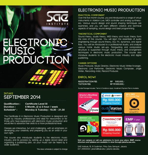 Dibuka kelas ELECTRONIC MUSIC PRODUCTION >> bit.ly/18aQ34G  cc <a href="/ChandraComID/">ChandraCom</a> <a href="/spinachacademy/">Ijull Wahiramsyah</a> <a href="/audio_station/">audio station</a>