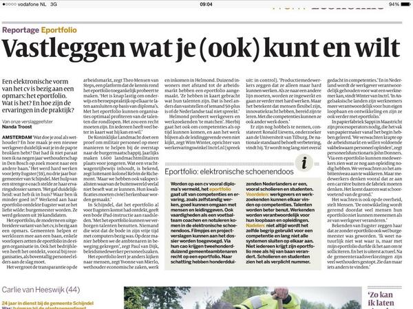 Ook bij #techniekdoet RT<a href="/SterkTeam/">Marsha Eaton</a> De Volkskrant over belang Eportfolio: Vastleggen wat je (ook) kunt en wilt