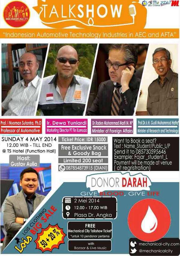 Yuk donor darah mulai pukul 12.00-17.00 WIB di Plasa dr Angka @ITS_Surabaya  | <a href="/mechanicalcity/">Mechanical City</a> <a href="/BEM_ITS/">BEM ITS</a>