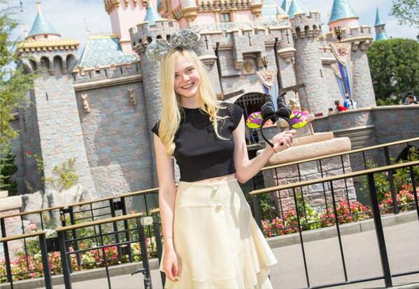 Elle Fanning at Sleeping Beauty's Castle