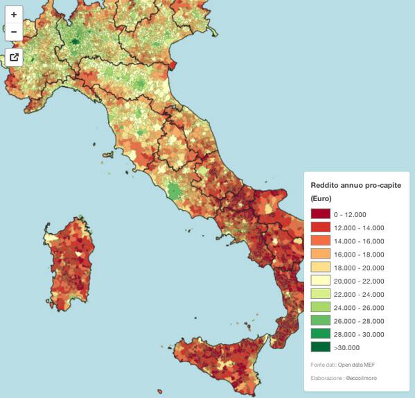StefanoGuerrera's tweet photo. Il Salento coperto dalla legenda.“@ilpost: La mappa del reddito in Italia, comune per comune:
http://t.co/FtoYiBB3JX http://t.co/AjDYanAqj6”