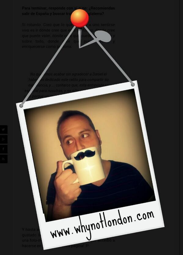 london_whynot's tweet photo. Estrenamos sección con la entrevista a Daniel, un enfermero en #Londres! No os lo perdais! http://t.co/wqSriHaupt http://t.co/hdeOHHuD29