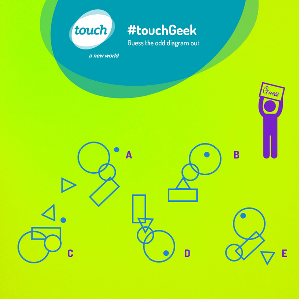 touchLebanon's tweet photo. Though we're against discrimination, but one of these diagrams is an intruder! Guess the odd one out #touchGeek http://t.co/juV0Ot0MHv