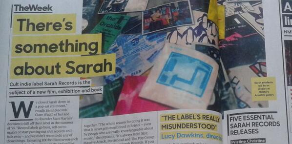 Sarah Records Book (@sarahrecordsboo) on Twitter photo In advance of this weekend's Bristol event, today's NME includes a full-page feature about Sarah by <a href="/dizzytigerstu/">stuart huggett</a> In advance of this weekend's Bristol event, today's NME includes a full-page feature about Sarah by <a href="/dizzytigerstu/">stuart huggett</a>