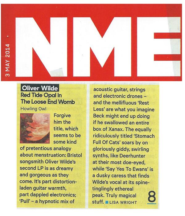 JennyHutchin's tweet photo. “@stephenupshot: @NME review for @Oliver_Wilde new album - 8/10 "Truly magical stuff" http://t.co/tRmpAz2hfh” @JessThorpe3 so excited!!!