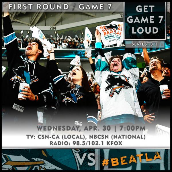 GAME 7: #SJSharks vs Kings and ... WE HAVE THE MAN-ADVANTAGE! Who's ready to drop the puck right now? #BeatLA