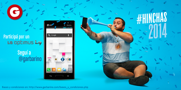 garbarino's tweet photo. ¡Sorteo! Hacé RT o contanos porque sos uno de los #Hinchas2014 y participá por un LG L9 http://t.co/AMXjuYjR1W