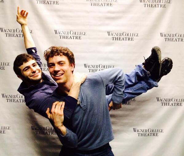 TheatreWagner's tweet photo. Our dancers took to the Step & Repeat in style! Heres #TwitterlessTommy & @JoQuig94! #WCTOpeningNight #DanceProject14 http://t.co/WmQWqEIC0Y