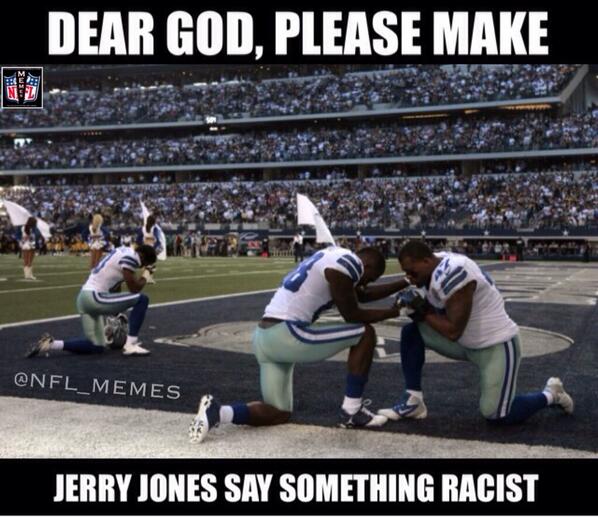 NFLMemes's tweet photo. Dallas Cowboys praying.. http://t.co/asjvzDrT82